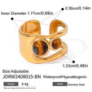 Anillos de Compromiso Clásicos 2026 para Mujer, Chapados en Oro Rosa, de Acero Inoxidable, con Perlas y Circonitas en Forma de Corazón - Product Image 6