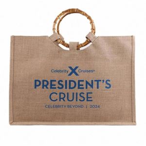 Bolsa de Yute Portátil Personalizada Profesional con Asa de Bambú para Compras - Product Image 2