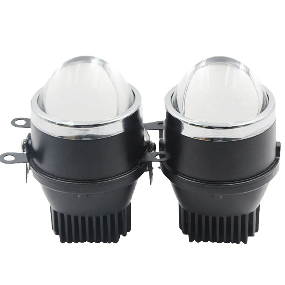 Yellow White tricolor fog lamp 35w for car 3inch bi LED projector lens fog lights universal type for Honda Civic Nissan