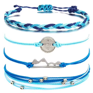 Rantai pergelangan kaki modis untuk pria dan wanita, <span class=keywords><strong>set</strong></span> pantai musim panas buatan tangan gaya Bohemian, rantai pergelangan kaki modis untuk pria dan wanita, lubang berlapis perak bertatahkan hadiah pesta - Product Image 1