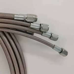 사용자 정의 모든 길이 an4 an6 an8 스테인레스 스틸 고무 꼰 유연한 금속 호스 여성 회전 압착 호스 끝 - Product Image 2