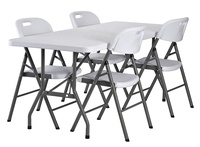 Tables et chaises pliantes en plastique Portable rectangulaire robuste de 8 pieds pour la restauration en plein air