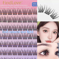 Cils réutilisables en cheveux synthétiques, style naturel effilé, grande capacité, 10 rangées, bande noire ultra-fine, segmentés, pour un look naturel des yeux
