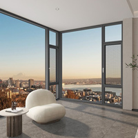 Ventanas Abatibles de Aluminio Negro con Vidrio Templado Delgado de Alta Resistencia a Impactos y Vista Panorámica, Resistentes a Huracanes, Certificadas por Energy Star