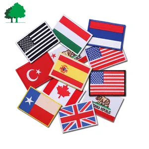 Cheap Custom Embroidered Flag Iron On Patches In High Quality