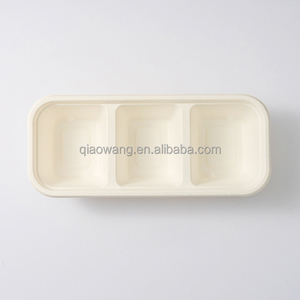 <span class=keywords><strong>Vaisselle</strong></span> <span class=keywords><strong>rectangulaire</strong></span> en bagasse jetable et compostable personnalisée à 3 compartiments, ensemble de <span class=keywords><strong>vaisselle</strong></span> pour servir les aliments - Product Image 3