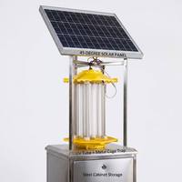 Piège à insectes solaire lumineux avec panneau à 45 degrés, tube UV, boîtier en aluminium, anti-moustiques, anti-mouches, anti-insectes, indice de protection IP65, pour rizières et vergers, écologique