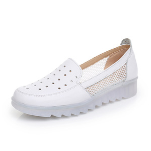 Scarpe Da allattamento bianche antiscivolo Da donna in pelle pieno fiore con suola <span class=keywords><strong>Oxford</strong></span> Da lavoro estivo Scarpe Da Tennis Infermiera - Product Image 1