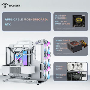 Socooler SOC-J <span class=keywords><strong>haut</strong></span> <span class=keywords><strong>de</strong></span> <span class=keywords><strong>gamme</strong></span> Mid Tower Gaming Computer Case ATX Mid Tower avec panneau en verre trempé pour les joueurs <span class=keywords><strong>PC</strong></span> - Product Image 3