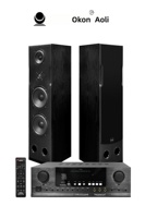 Amplificateur karaoké Bluetooth OK-2650, ensemble d'enceintes colonne 3 voies double 8 pouces OK-2860 avec télécommande