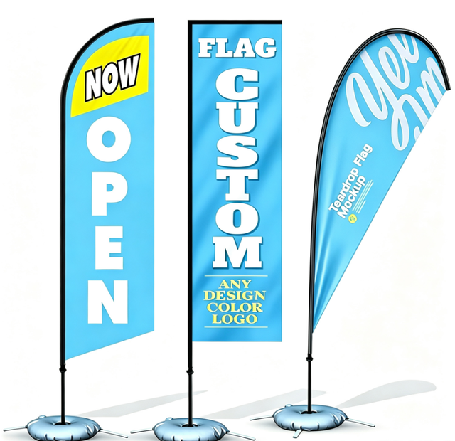 Double Sided Custom Logo Cloth Flag Banner Fade Resistant High Quality Polyester Promotional Beach Flag for Car Dealership