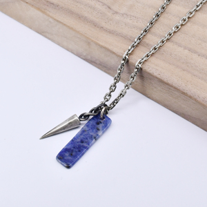 Rock Jewelry-bala <span class=keywords><strong>de</strong></span> <span class=keywords><strong>plata</strong></span> 925 con etiqueta <span class=keywords><strong>de</strong></span> lapislázuli azul, joyería Punk, chapado en negro antiguo, venta al por mayor - Product Image 2