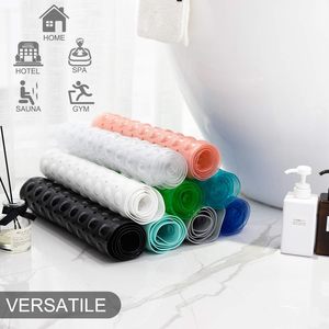 Extra <strong>Long</strong> Non-Slip PVC Solid <strong>Bath</strong> <strong>Mat</strong> with Drain Holes and Suction Cups 39x16 Inch for Bathtub Shower Machine Washable - Product Image 6