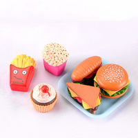 Figurines miniatures de nourriture de dessin animé Hamburg, accessoires de porte-clés créatifs, mini artisanat en plastique pour décoration de jardin, décoration de la maison