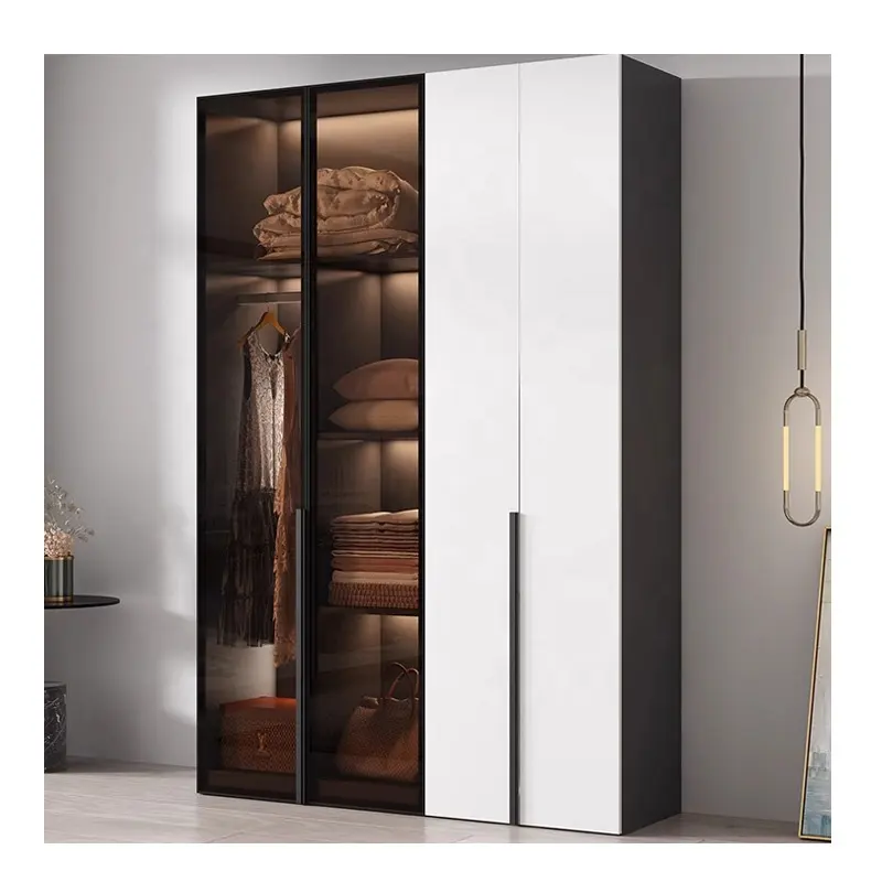 Armoire de porte moderne minimaliste nordique en bois massif armoire de porte2Porte armoire en verre porte3Porte armoire coin vestiaire