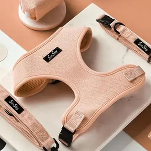 SinSky Set harnes anjing kustom, tali kerah Set Harness hewan peliharaan, pemegang tas kotoran, Harness anjing Tweed MEWAH YANG dapat disesuaikan - Product Image 2