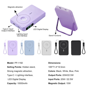 Batería Externa Portátil, Cargador Inalámbrico Rápido, Banco de Energía Magnético de 10000 mAh <span class=keywords><strong>para</strong></span> iPhone, Powerbank de 10000 mAh - Product Image 2