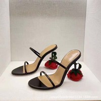 Hxmy024 Sandales d'été pour femmes Designer Chaussures à talons roses imperméables avec 9cm de hauteur Semelle extérieure en liège en gros