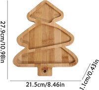 Plats de service classiques en bambou pour les fêtes, élégants, en forme de sapin de Noël/sonnettes, pour servir des friandises lors des réunions de Noël, faciles à utiliser