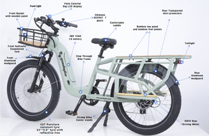Vélo électrique Green <span class=keywords><strong>Pedel</strong></span> 24"3" 50-55km ECargo Shimano 7 vitesses 4BV Batterie lithium 15AH Frein à disque hydraulique 48V 25OW Moteur arrière - Product Image 4