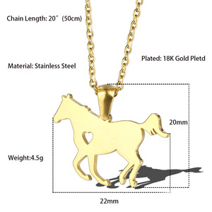 CAIOOCHE Collier personnalisé plaqué or en acier inoxydable 316L, motif animaux multiples, chaîne <span class=keywords><strong>de</strong></span> clavicule, cadeau fête des Mères - Product Image 1