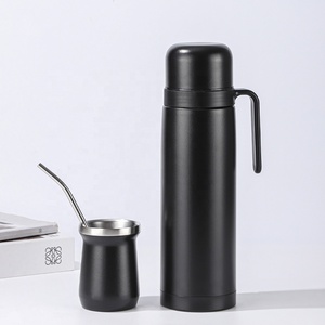 Termo para Yerba Mate, Botella Aislada al Vacío, Juego de Termo con Taza de Acero Inoxidable, Verde Mate - Product Image 3