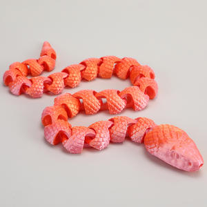 Collier de décompression unisexe pour enfants, modèle de jouet imprimé en 3D, créatif, en forme de serpent articulé, à thème animal, en PLA, emballage cadeau original - Product Image 4