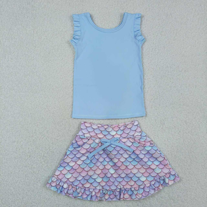 Conjunto de Ropa Deportiva para Niñas Pequeñas, Camiseta sin Mangas con Estampado de Megáfono Rosa y Falda Deportiva, Ropa Deportiva para Niños para Deportes y Juego - Product Image 4