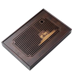 Mini bandeja de té de bambú, con almacenamiento de agua, para exteriores, hogar, oficina, mesa de té pequeña, bandeja portátil para preparar té, bandeja para estufa - Product Image 4