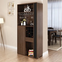 Meuble bar moderne en bois avec rangement pour boissons de grande taille, design pliable, comptoir de bar à vin pour la maison