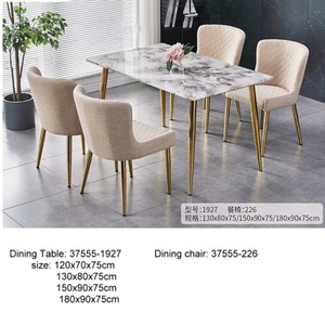 Modern Sintered Stone Top <b>Dining</b> Set <b>With</b> Iron Legs For Home Hotel And Apartment <b>Dining</b> Room Decor - Product Image 2