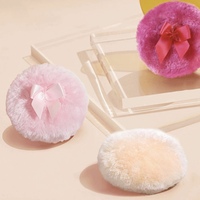 Houppette de maquillage pour poudre libre grande taille, personnalisable avec logo
