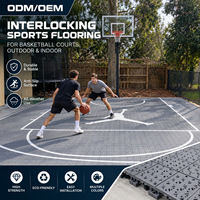 Revêtement de sol modulaire pour terrain de basket-ball en PP extérieur, dalles sportives à emboîtement, absorption des chocs pour terrains de basket-ball