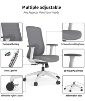 Chaise de bureau moderne pour visiteurs KOHO, mobilier de bureau, salle de réunion, meilleur prix, chaise de bureau avec vérin à gaz et accoudoirs 3D