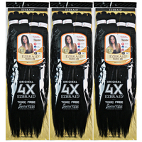 Extensions de cheveux tressés faciles à poser en fibre synthétique pré-étirée 4X à bas prix pour la vente en gros, fibre basse température
