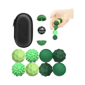 Lot de 8 balles sensorielles magnétiques vertes, jouets anti-stress fantaisie avec revêtement en silicone et caoutchouc, pour le soulagement du stress lors de mariages et du Nouvel An - Product Image 1