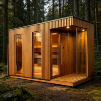 Sauna extérieur de luxe en bois pour jardin, hôtel, spa, projet hôtelier, sauna traditionnel électrique pour 6 personnes