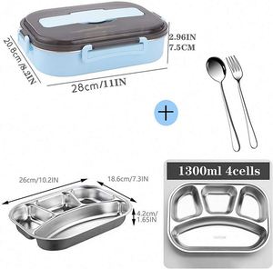 Stainless Steel <b>Lunch</b> <b>Box</b> Food-Storage Container with 4 <b>Compartments</b> Stainless Steel Bento <b>Box</b> Dishwasher Safe Stylish - Product Image 5