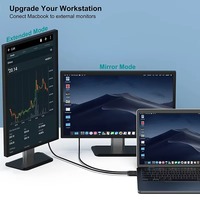 Câble USB-C vers DP 1.2 de 1,8 m, 4K 60Hz, adaptateur mâle-mâle pour transmission vidéo pour ordinateur portable et moniteur