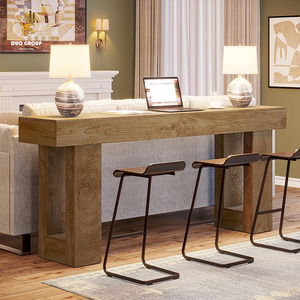 Table console de 63 pouces de long, table de canapé rectangulaire en bois derrière le canapé, table d'entrée de style farmhouse pour couloir, salon - Product Image 6