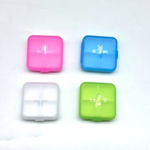 Various Colors Practical Plastic 4 Compartments Pill Box with Promotional Medicine Storage Organizer Cases