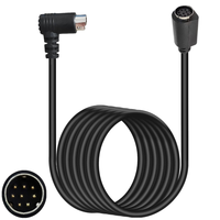 Câble audio et d'alimentation coaxial mini DIN 8 broches mâle-femelle à angle droit 90 degrés, paire torsadée, gaine PVC, pour haut-parleur et moniteur CE
