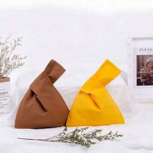 Bolsa de Mano de Lona de Algodón con Nudo en la Muñeca, Estilo Japonés, Ecológica, Reutilizable, de Tela, Personalizable, en Blanco, en Oferta - Product Image 2