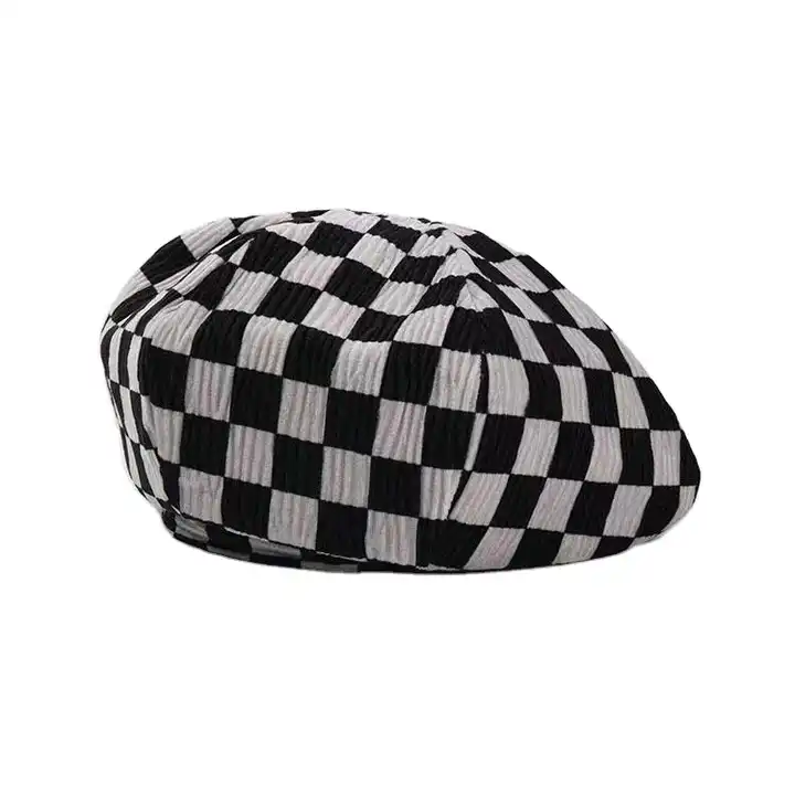 Hot Sale Checkerboard Beret Lady's Big Cloud Hat Retro Painter's Beret For  Women Men - Buy Factory Wholesale Beret Hat For Women,Cap Berets For Women 