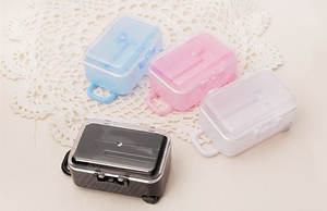 Nouvel arrivage de faux cils Bagages miniatures Chariot transparent Mini valise en plastique Emballage boîte-cadeau pour enfants - Product Image 6