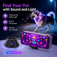 Dispositivo de Rastreo para Mascotas PT100 4G LTE con GPS, BDS, WiFi, LBS, Posicionamiento, Recuerdo por Voz, Luz de Seguridad LED y Protección IPX7