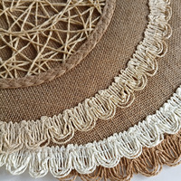 Set de table rond en papier de jute tressé, naturel et rustique, fait main, pour mariage, dîner, décoration de la maison