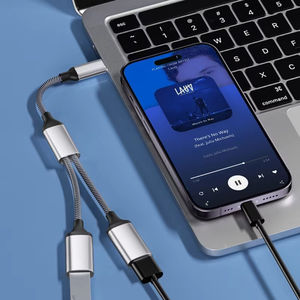 2 in 1 USB C erkek çift USB C dişi Splitter dönüştürücü adaptör uzatma bağlantı kablosu şarj ve veri transferi için - Product Image 2