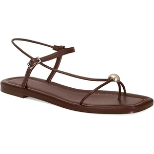 Sandales plates noires à bout ouvert pour femmes, collection Printemps-Été 2025, idéales pour les fêtes, le bureau et la plage, style tongs - Product Image 5