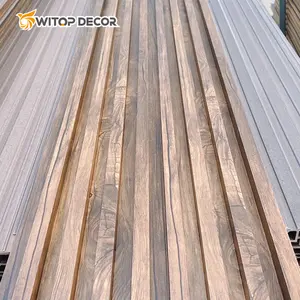 Wholesale Price PVC Wpc Fluted Wall Panel Interior Decoration Eco Wood 15mm Wpc Wall Panel Cladding Lamin wpc wall panel